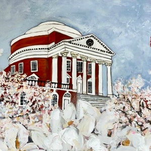 University of Virginia, Cavaliers, gift, canvas, painting, art,  print, graduation gift, college campus print, UVA, college grad gift