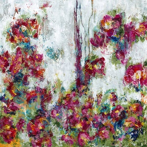 Wildflowers, abstract floral canvas, painting, flowers, art, canvas print
