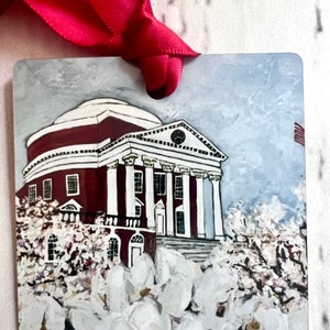 University of Virginia, ornament, UVA, metal printed ornament, UVA ornament, tree decor, Christmas, UVA Cavaliers