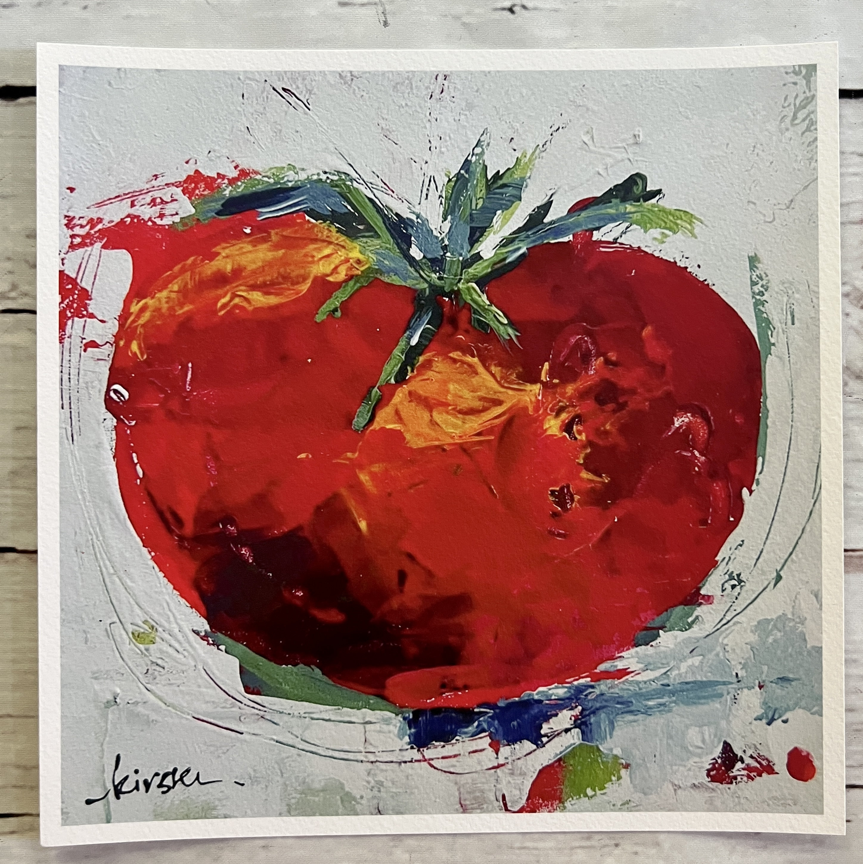 Abstract Tomato, Tomato Art, kitchen decor, fruit, vegetable, Fine Art, PRINT on cold press watercolor paper, 10x10, frame ready