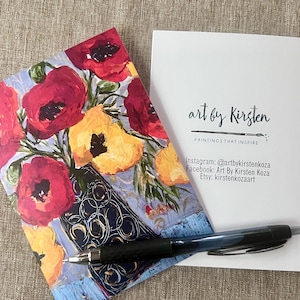 Karte abstrakt, Blumenkarte, Mohnblume, Kunstdruck, Briefpapier, Fine Art Karte, Geschenk, Freund, Betreuer, Lehrer