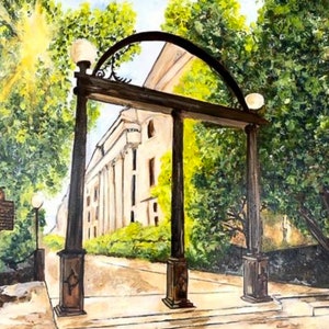 University of Georgia, arch, gift, canvas, painting, art,  print, graduation gift, college campus print, UGA, college grad gift