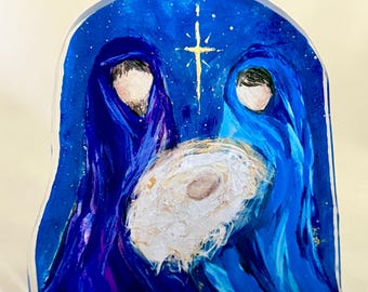 Holy Family Acrylic Block | Christian Gift | Nativity Decor | Mary Joseph Baby Jesus | Religious Home Decor | Inspirational Christian Art