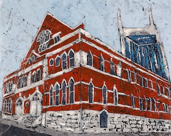 Auditorio Ryman, Ciudad de la Música, arte abstracto, impresión en lienzo o papel, Monumentos de Nashville