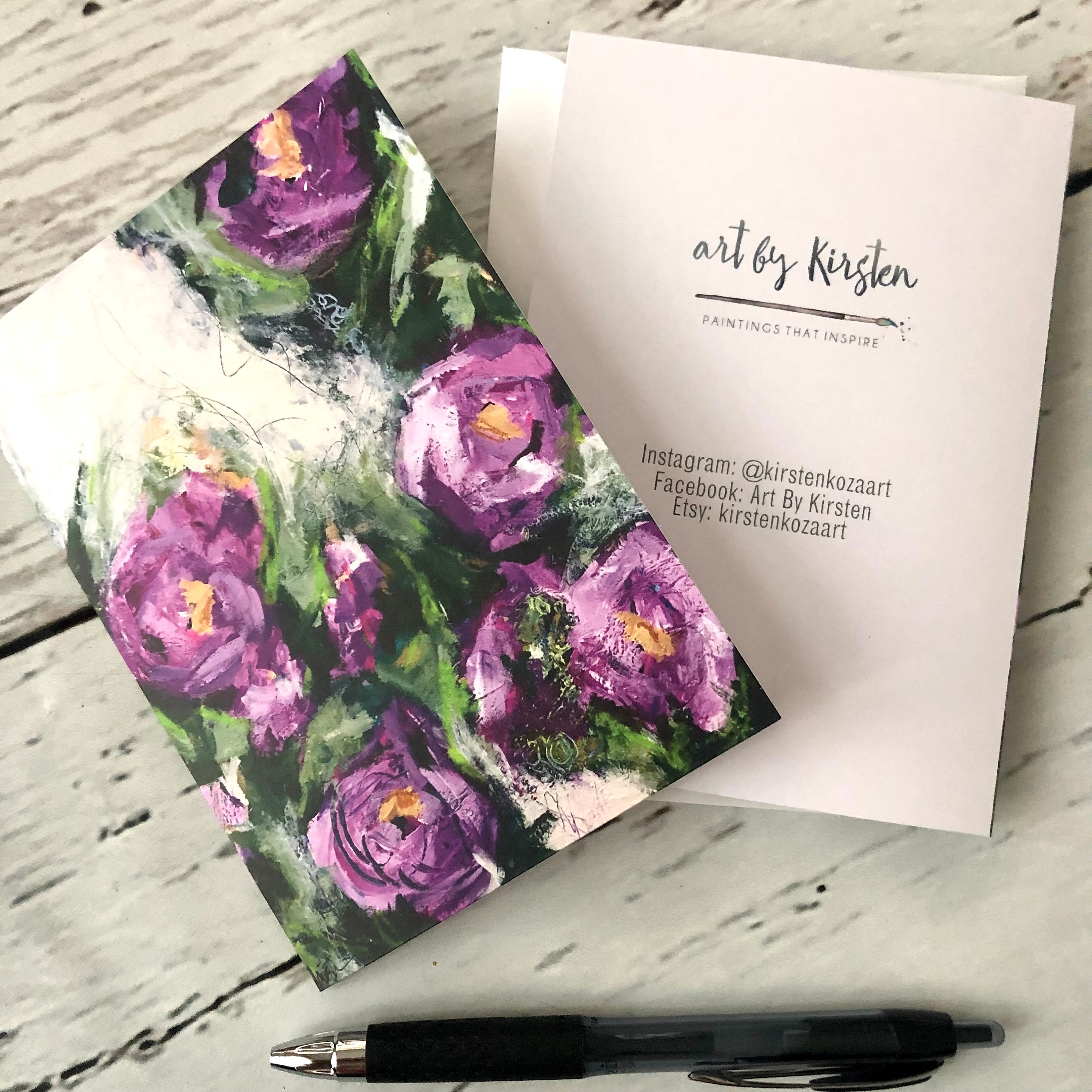 Floral Note Card Set: Abstract Flower Art, Thank You Cards - Etsy