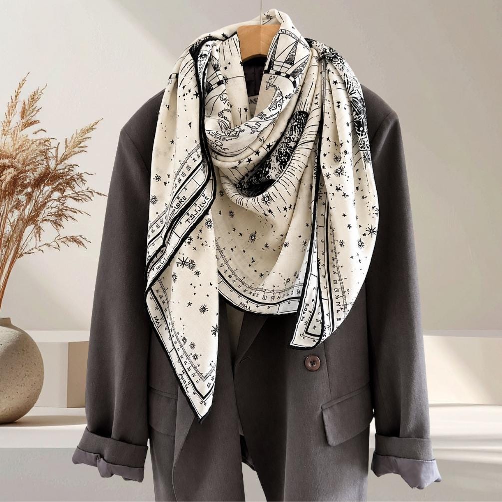 Star Silk Scarf - Etsy