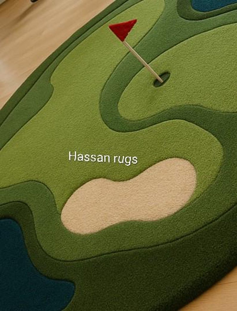 Golf Ramp Rug Hand Tufted Wool Golf Course Rug | Kids Playroom Carpet - Etsy