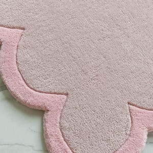 Irregular Hand-tufted carpet soft pink shade 100% wool area hand made rug for Bedroom, Living room, Home decor, personalized gifts,kids .