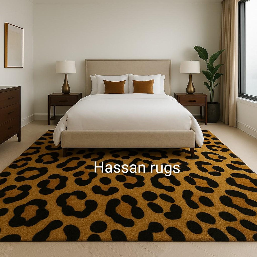 Hand-tufted Wool Leopard Print Rug - Modern Accent Carpet - Etsy
