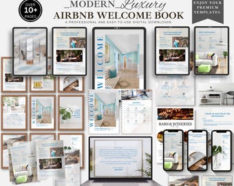 Airbnb Welcome Book | Rental Guest Guide, House Manual, Vacation Rental Welcome Binder, Editable Template, Host Printable