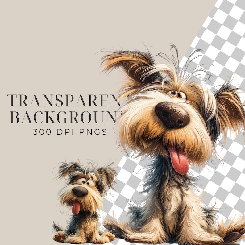 Scruffy Dog Clipart: PNG Images Digital Download - Etsy