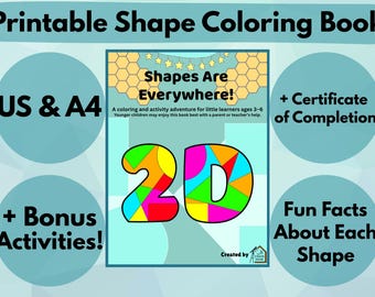 Shapes Coloring Book for Kids | Trace, Color, Learn (PDF)