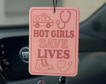Hot Girls Save Lives Air Freshener – Floral Scented Car Accessory