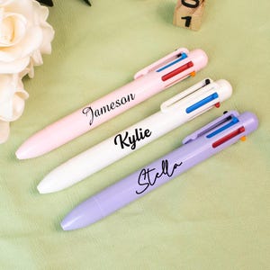Customizable name colored wedding gift pen 6 in 1,color clip ink pen, suitable for wedding,bridgemaid,office nursing supplies,gifts for her