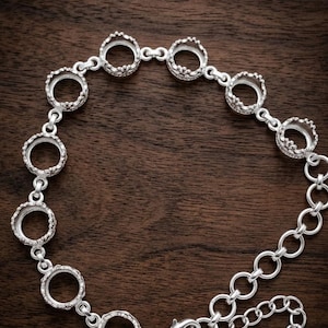 Bracciale grezzo con base a cabochon in argento sterling 925, incastonatura rotonda da 6 mm, accessori per la creazione di gioielli fai da te, maglia di base con cabochon