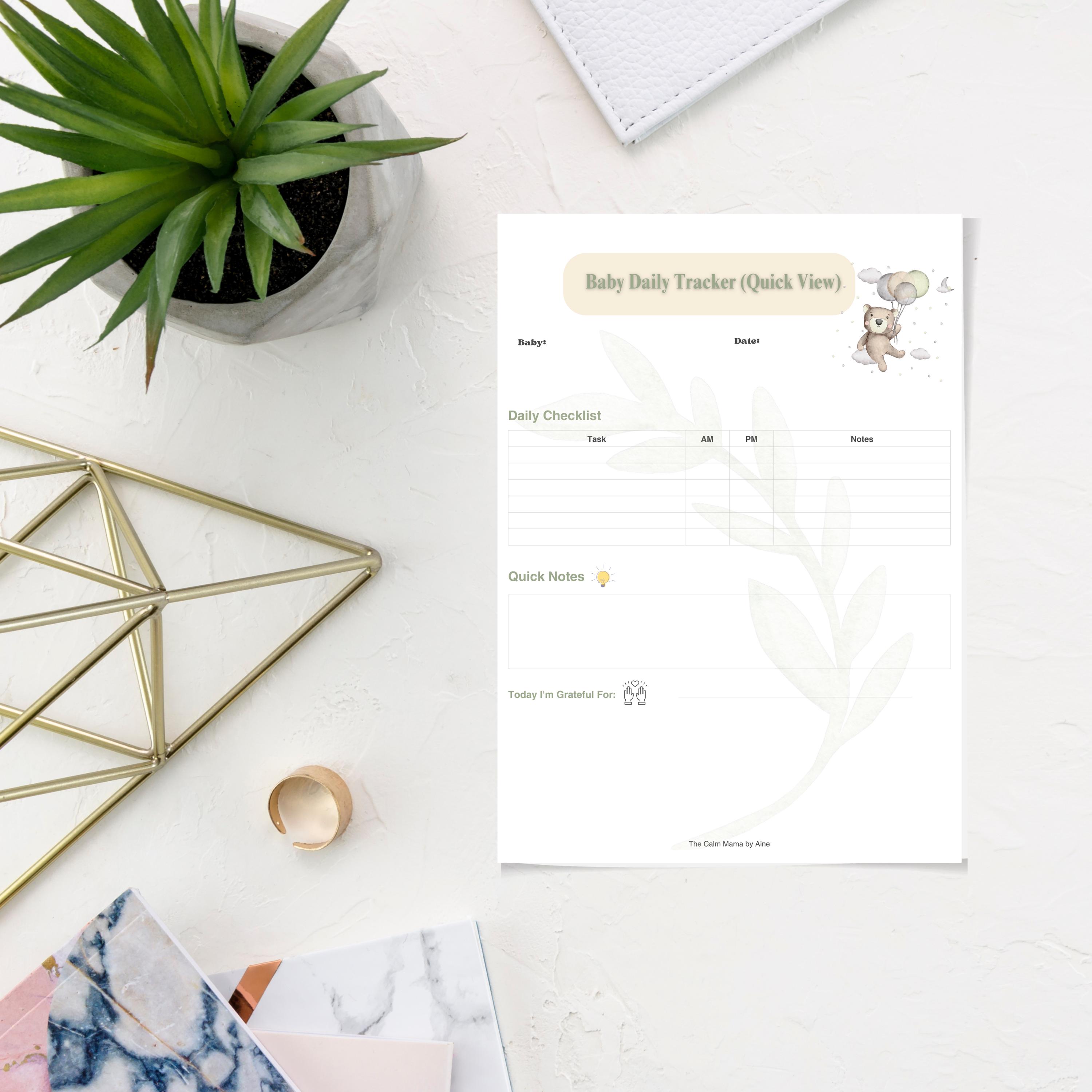 Newborn Daily Log Printable | Baby Feeding, Diaper, & Sleep Tracker ...