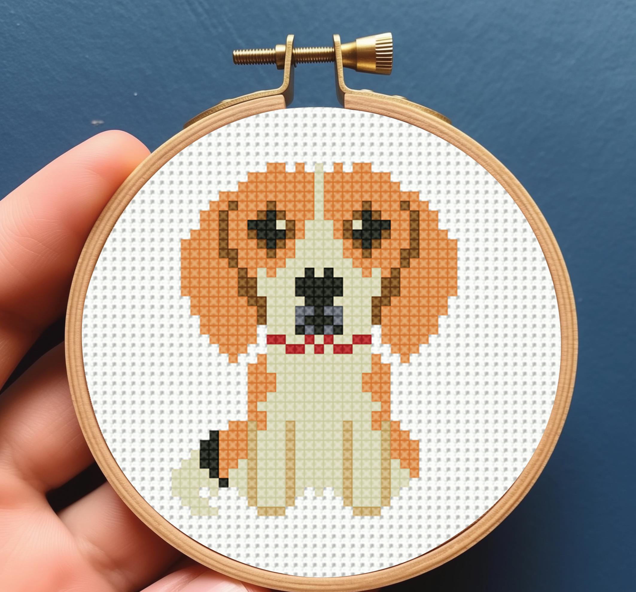 Mini Beagle Breed Cross Stitch Pattern, Tiny Dog, Contemporary Pet ...