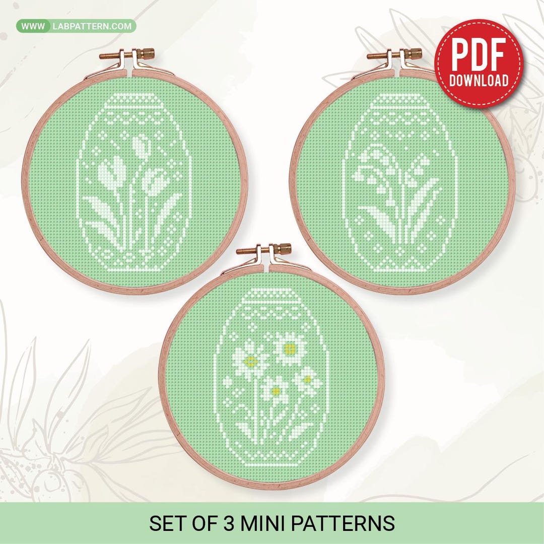 Easter Eggs Cross Stitch Pattern PDF Set 3 – Bundle Spring Egg - Etsy