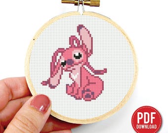 Mini Lilo and Stitch Cross stitch patterns, Cartoon, Angel Small, beginner, Angel Embroidery, modern chart, gift DIY, instant PDF, Tiny