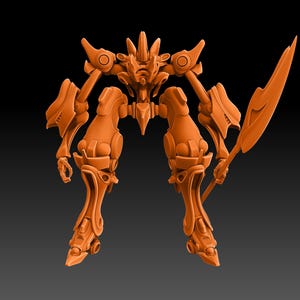 Reaper-1 Robot Statue 3D Model Design with Assembly Key, 3D Digital Printing for 3D Printers Mecha