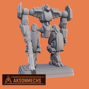 Brontis Mk-IV Robot Statue 3D Model Design with Assembly Key, 3D Digital Printing for 3D Printers Mecha