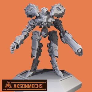 Thunderfang-X Robot Statue 3D Model Design with Assembly Key, 3D Digital Printing for 3D Printers Mecha
