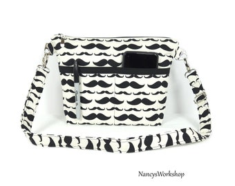 Zippered Fabric Crossbody Bag: Handmade Cotton Purse with Adjustable Strap