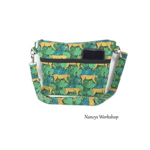 Woman&#39;s Cross Body Purse, Medium Size Cross Body Purse, Fabric Cross Body Purse, Washable Cross Body Bag