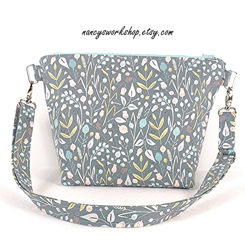 Woman's Cross Body Purse, Handmade Cross Body Purse, Springtime Cross Body Purse, Fabric Cross Body Bag image 2