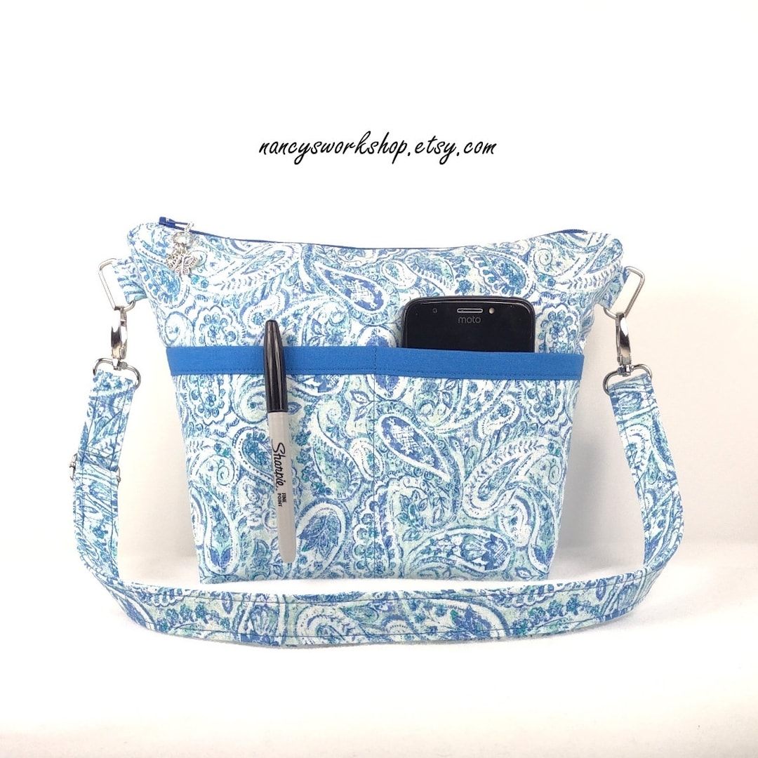 Woman's Cross Body Purse, Handmade Cross Body Purse, Fabric Cross Body