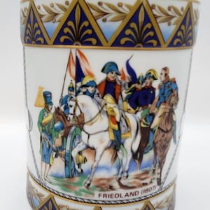 CAMUS NAPOLEON PORCELAIN Decanter | Friedland 1807 & Wagram 1809 Battles | Haviland France | Vintage Military Collectible