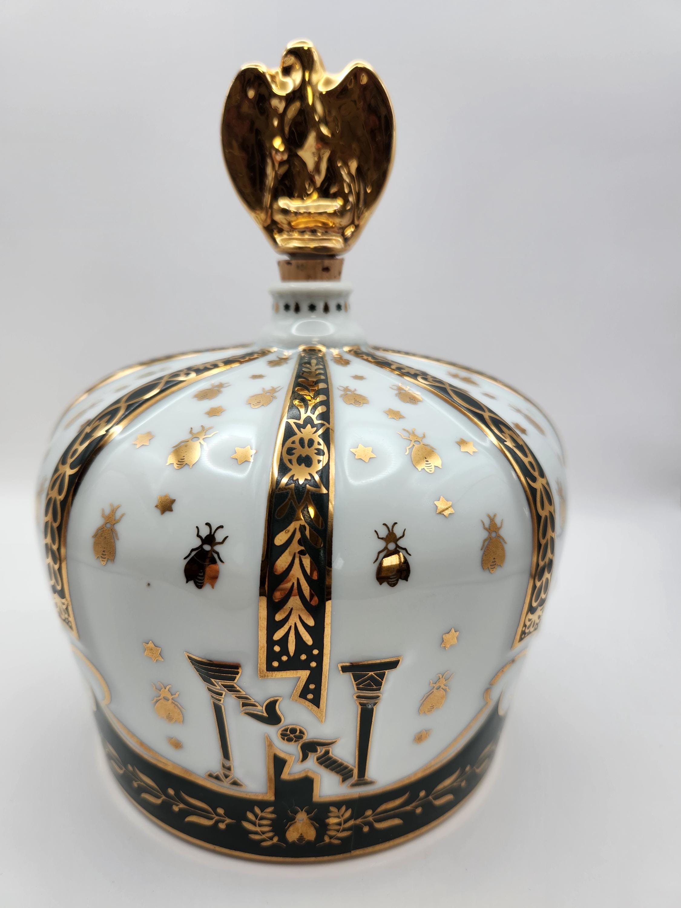 VINTAGE Sempé Napoleon Crown Decanter | Green & Gold Limoges VINTAGE Sempé Napoleon Crown Decanter | Green & Gold Limoges