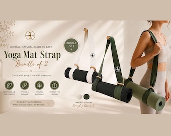 Handmade Cotton Yoga Mat Strap Bundle (Set of 2)