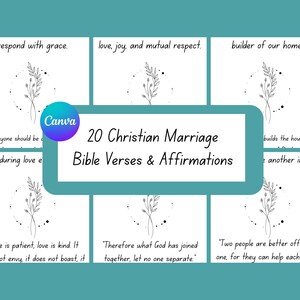 Christian Marriage Bible Verse and Affirmation Cards