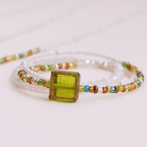 Triple Wrap Beaded Bracelet – Handmade with Czech Glass & Japanese Seed Beads