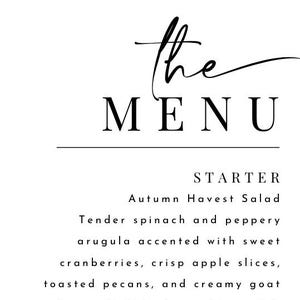 Wedding Menu & Thank You Card - Digital Print