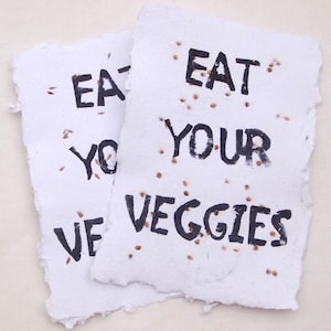 Eat Your Veggies – Handmade Seed Paper Card with Vegetable Seeds