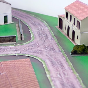 Utskrivbar modulär vägterräng för 15 mm krigsspel - Sömlöst papperspysselkit (PDF)