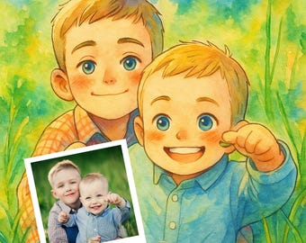 Niestandardowy portret dziecka w stylu anime: Fantastyczna ilustracja dziecka (pobieranie cyfrowe)