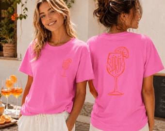 Camiseta Comfort Colors Spritz Cocktail, camiseta naranja para bebidas, camiseta con estampado de café de verano, camiseta de vacaciones