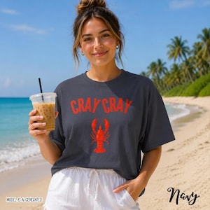 Shirt grappige kreeft shirt Cray Cray Tee, shirt strandvakantie, grafische trui zeevruchten, kust zomercadeau