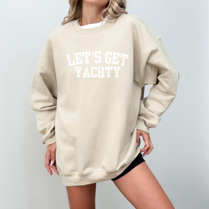 Boat Day Sweatshirt for Women, Nautical Boating Crewneck, Lake Day Outfit, Lets Get Yachty Sweatshirt, Boater Gift, Coastal Boat Sweatshirt image 11