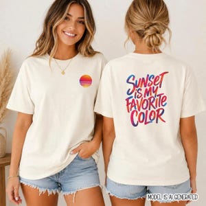 Comfort Colors Sunset-shirt, Sunset Is My Favorite Color-T-shirt, Brush Stroke Summer Beach-T-shirt
