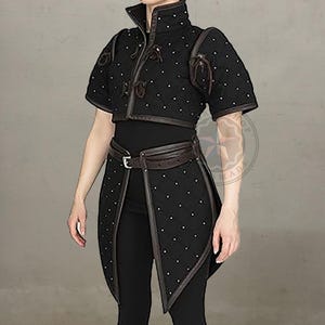 Medieval Viking Armor Half Sleeve Short Gambeson I Aketon Cotton Fancy Gambeson I Thick Padded For Reanctment Of Historical Jacket