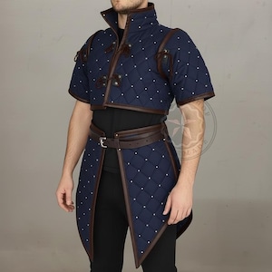 Witcher Gambeson Padded Armor - Half Sleeve Cotton Aketon for LARP, SCA Combat & Witcher Cosplay
