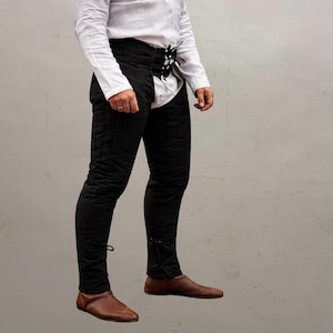 Medieval Padded Leggings for SCA Armor | Quilted Cotton Chausses LARP Costume | HEMA Leg Armor
