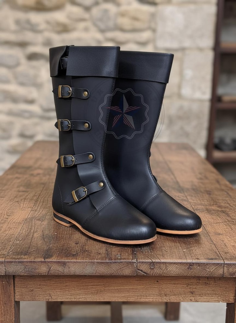 Medieval Leather Renaissance Boots: Viking Pirate Style Renfaire Boots ...