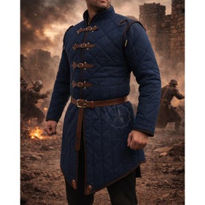Mittelalterliche Gambeson-Belederung: Gepolstertes Baumwoll-Aketon für LARP, Nahkampf & Reenactment