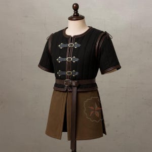 Padded Aketon Gambeson Coat - Medieval Armor Padding with Leather Straps, SCA HEMA Combat