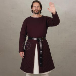 Gambeson medievale in cotone - Giacca imbottita trapuntata in aketon per LARP SCA - Costume per rievocazioni storiche